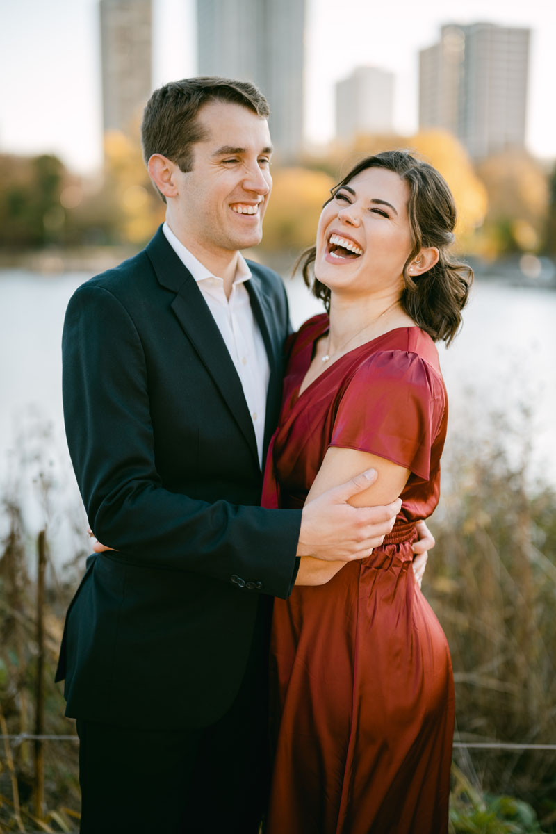 fall lincoln park engagement