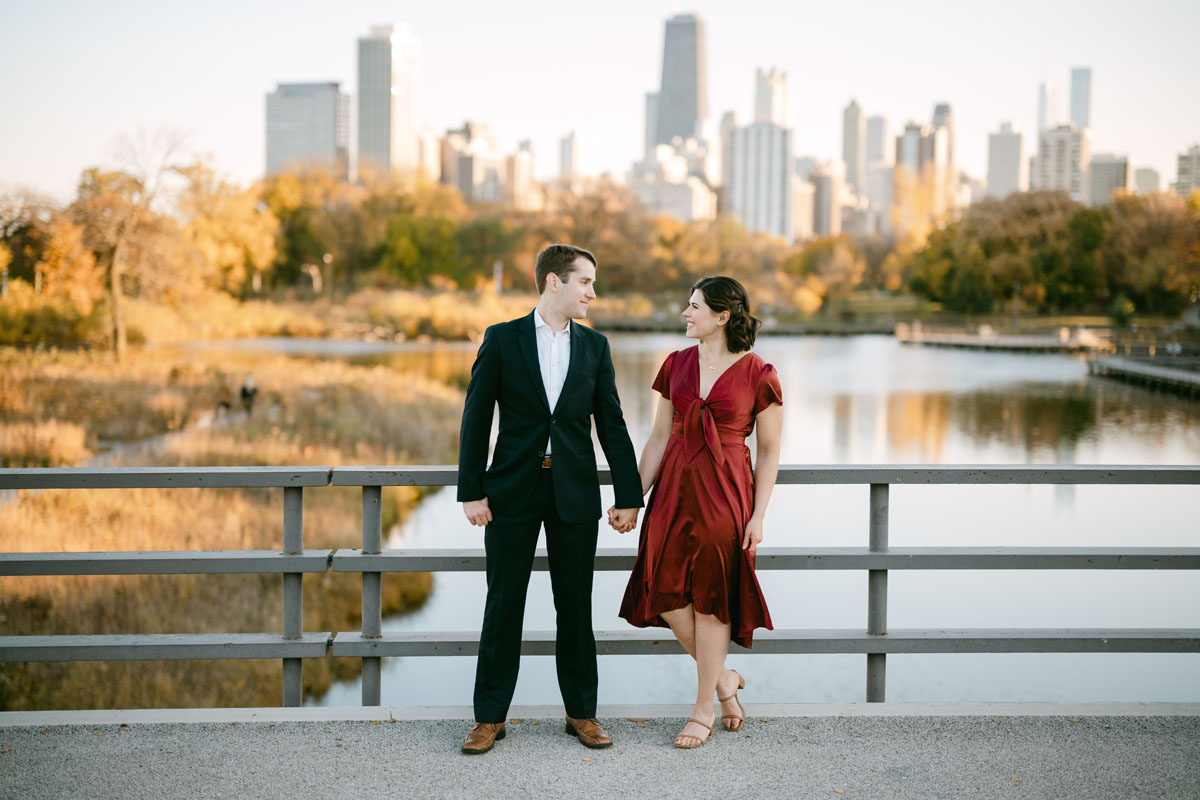 fall lincoln park engagement