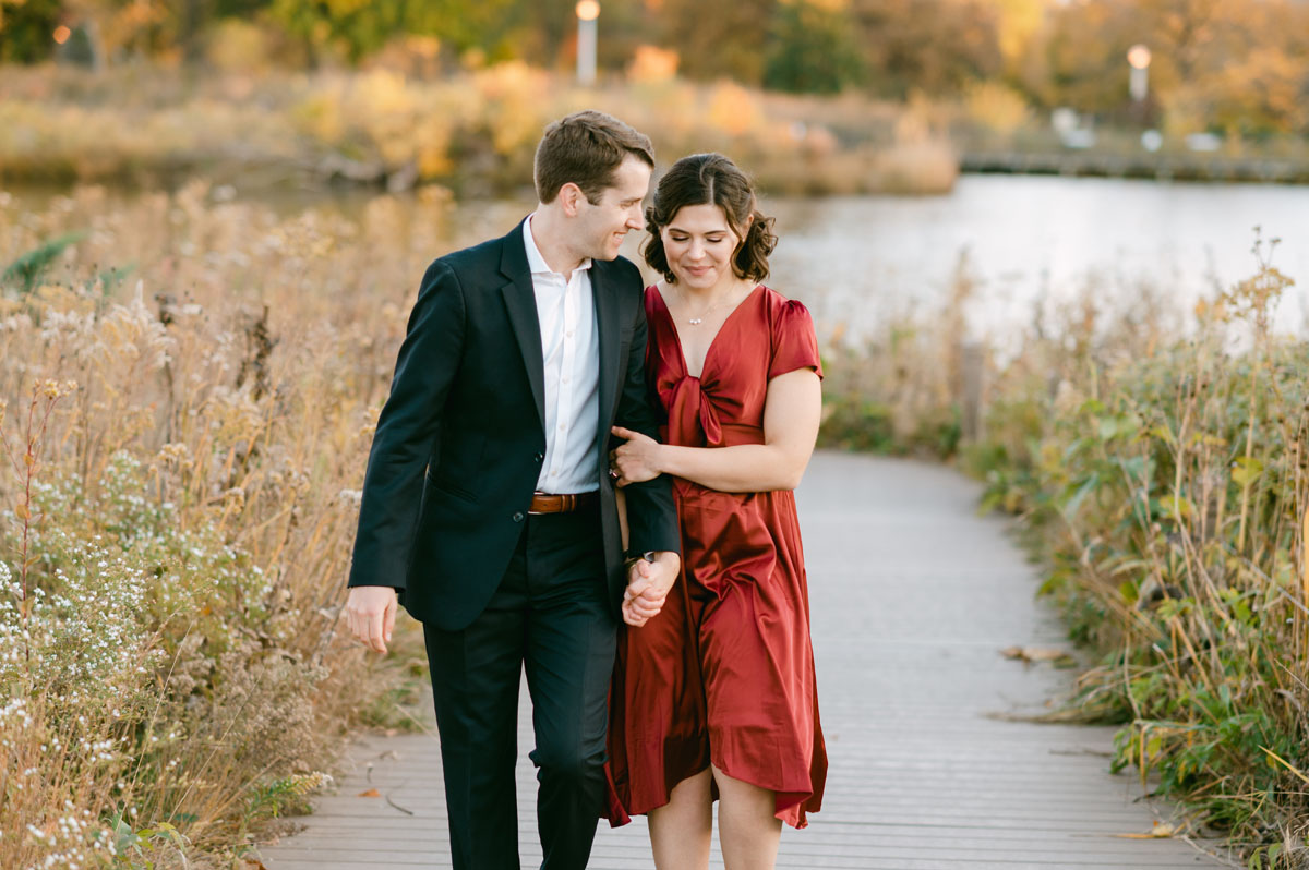 fall lincoln park engagement