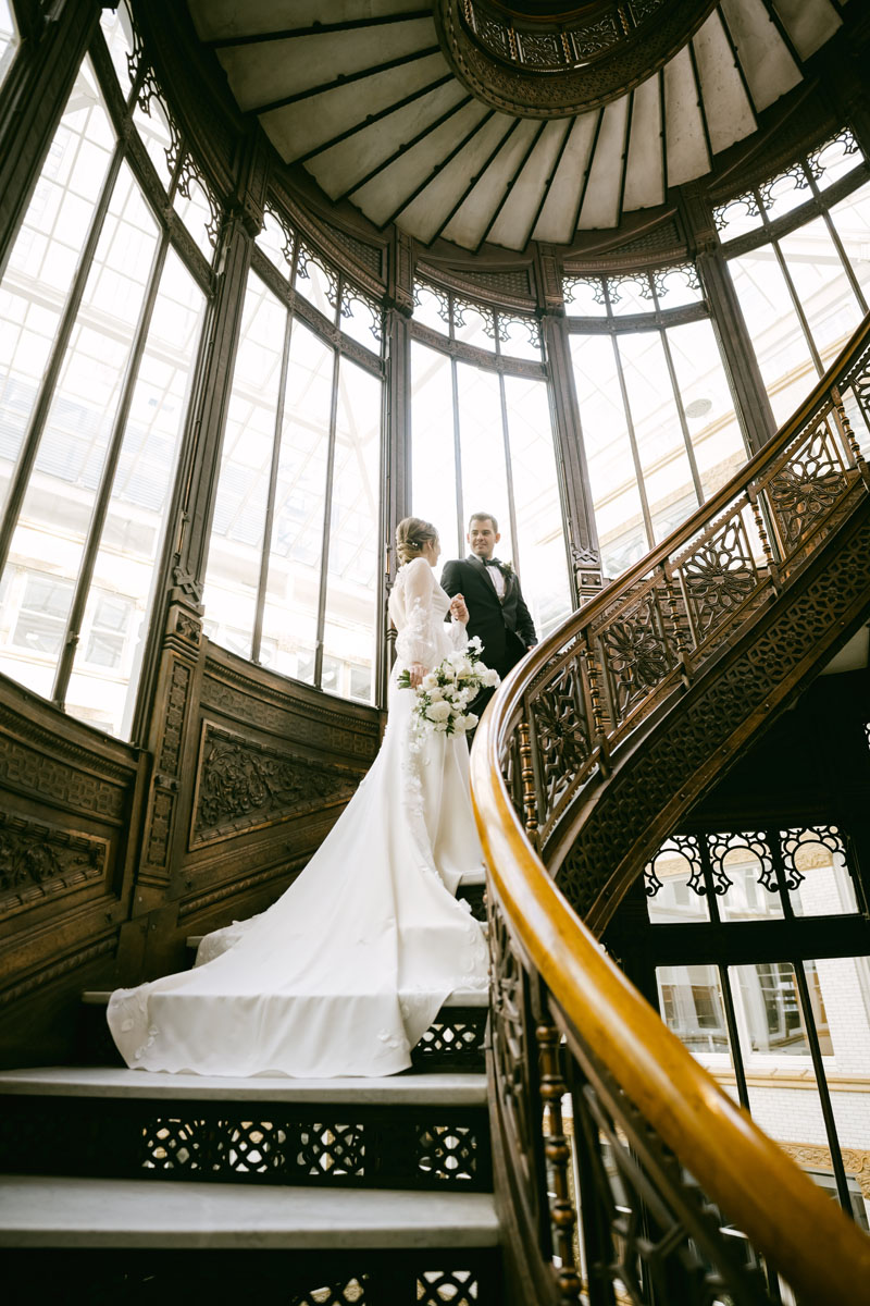 light and airy rookery building wedding