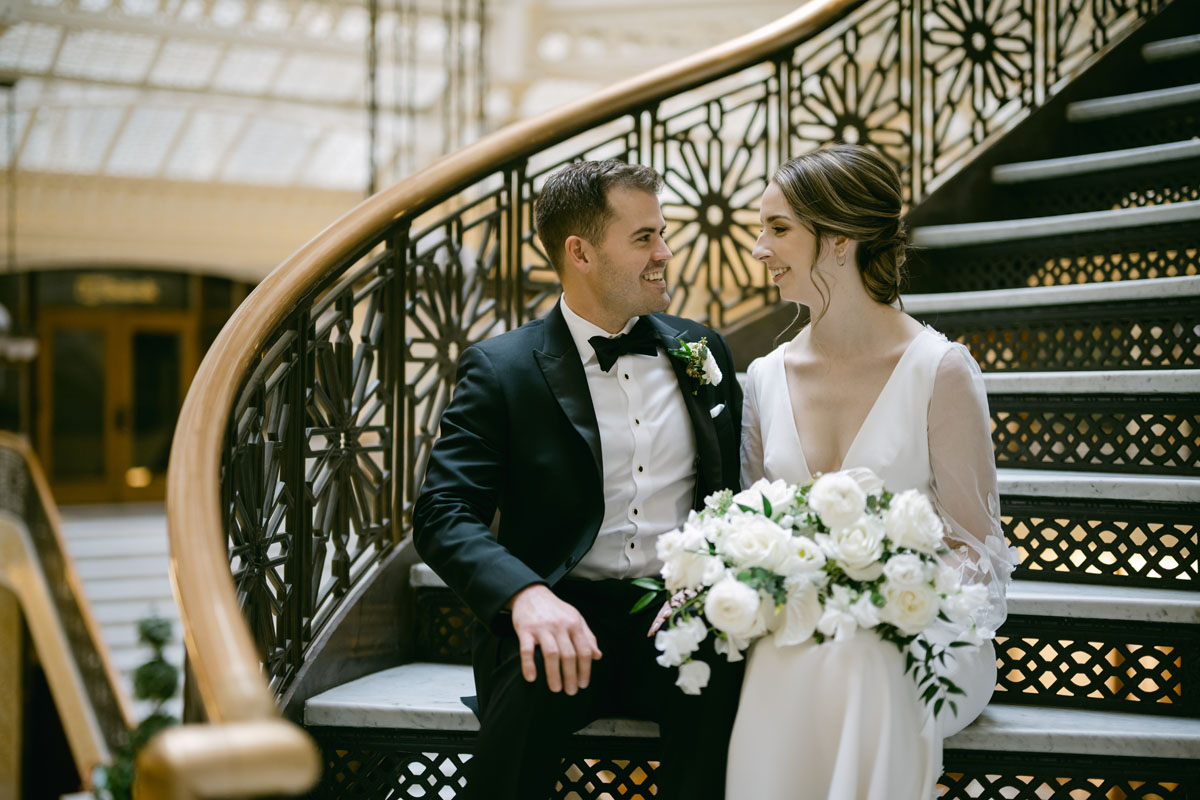 light and airy rookery building wedding