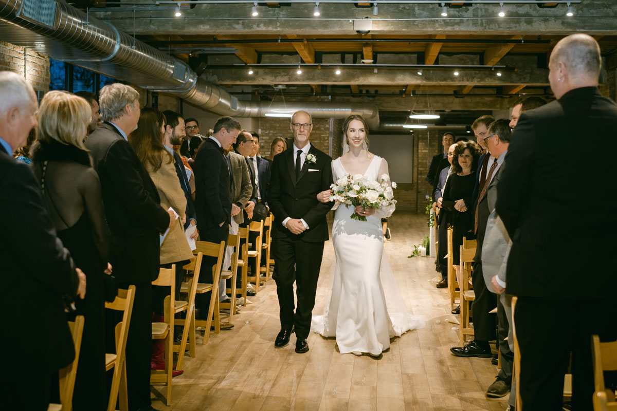 walden chicago winter wedding ceremony