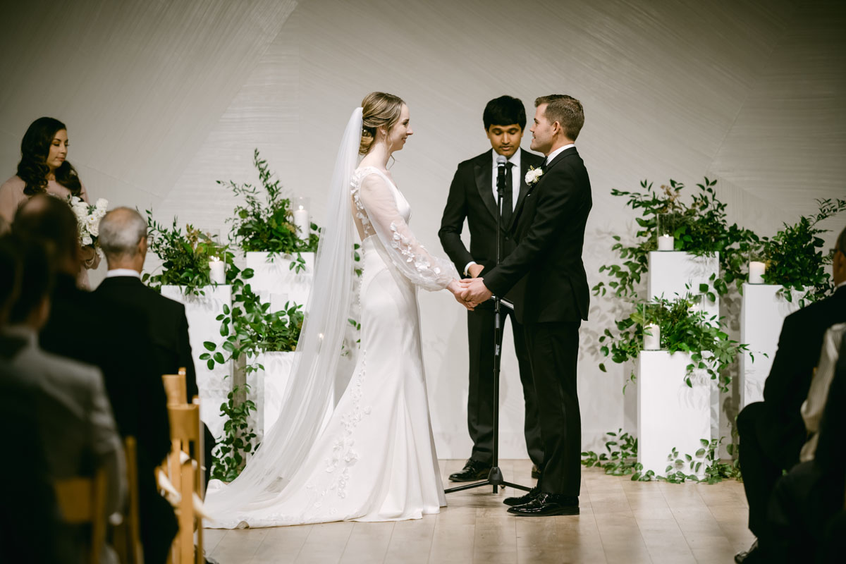 walden chicago winter wedding ceremony