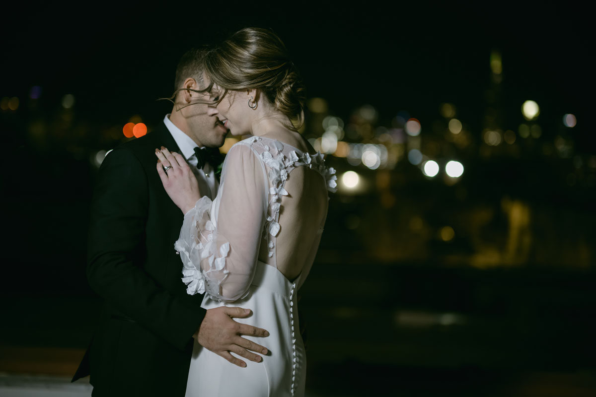 walden chicago wedding night rooftop photo