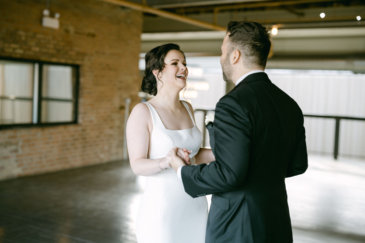 fairlie wedding bride and groom first look