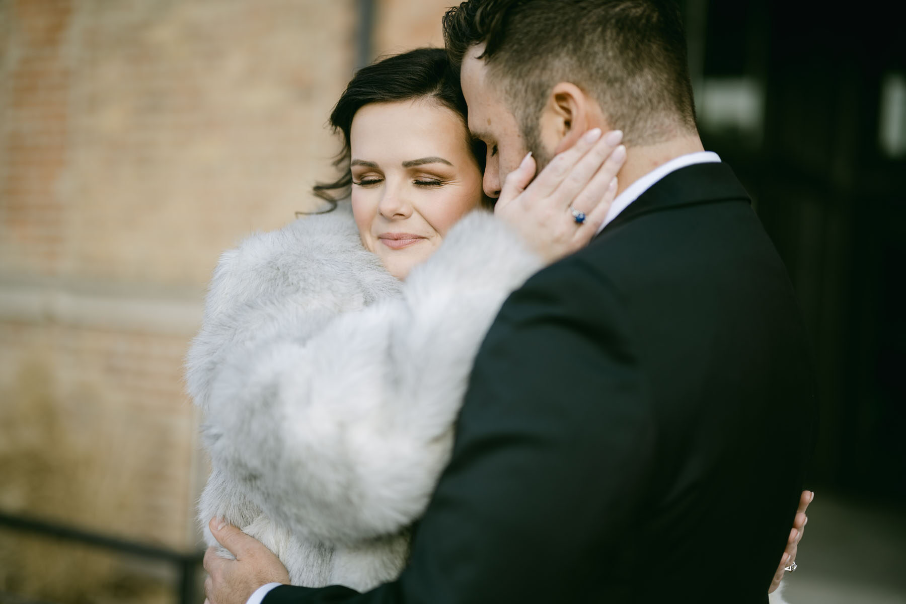 winter fairlie wedding bride and groom