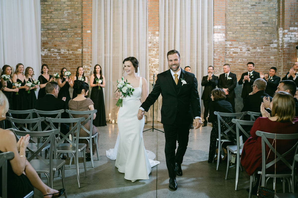 winter fairlie wedding ceremony exit