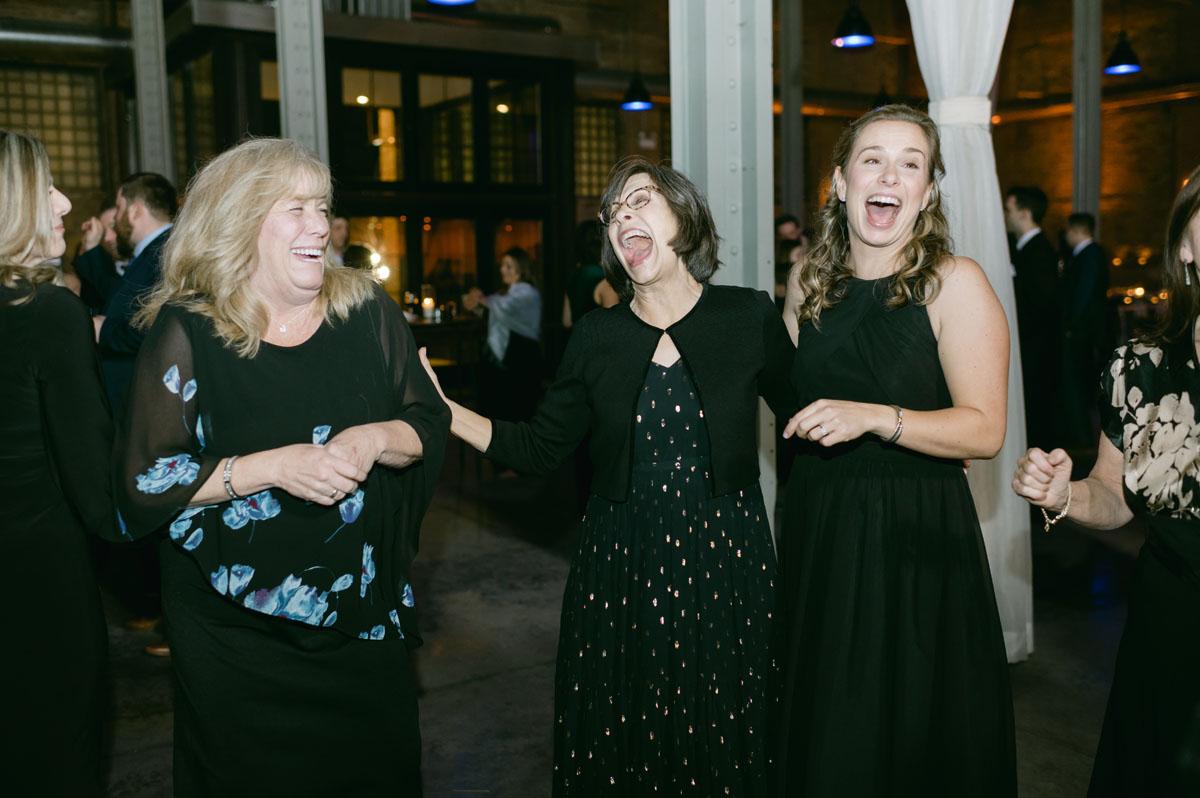 wedding guests dancing