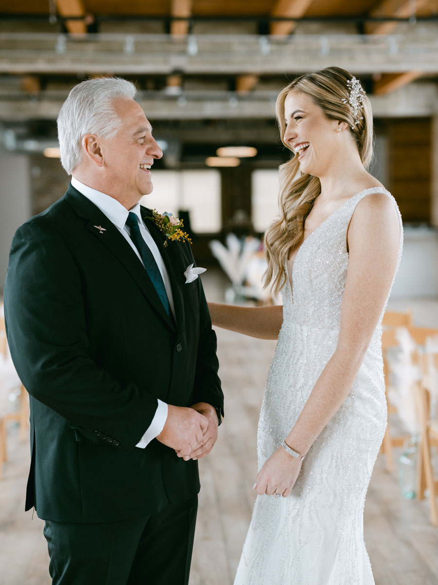 bride with her dad at walden wedding