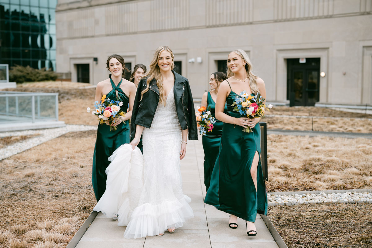 light and airy old post office chicago green winter wedding
