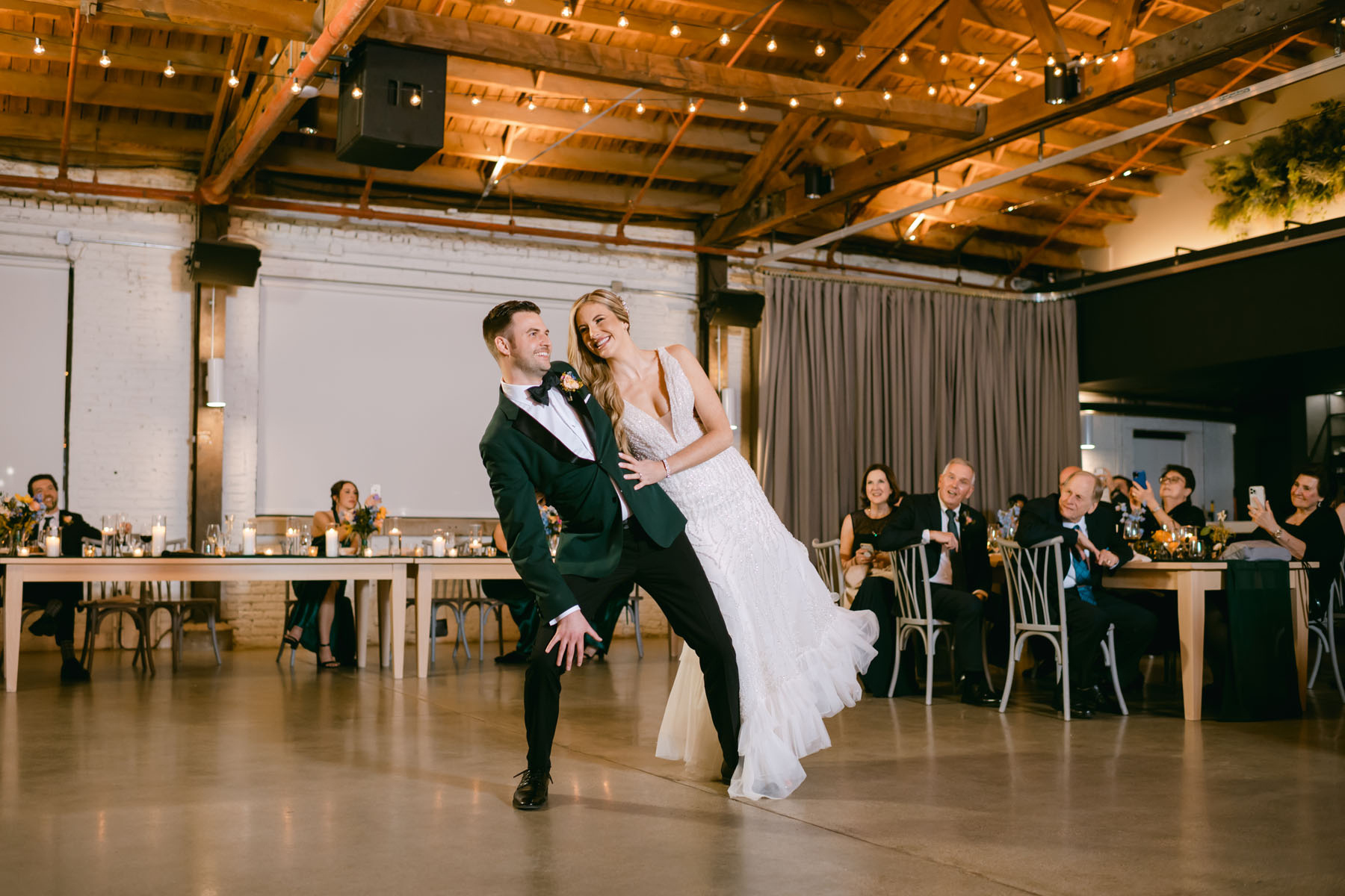 walden winter wedding bride and groom first dance