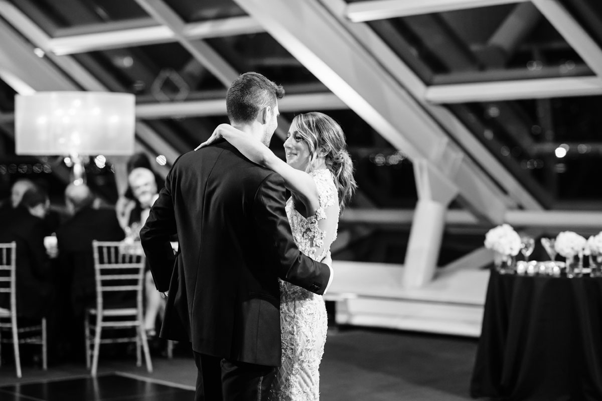 Adler Planetarium wedding bride and groom first dance