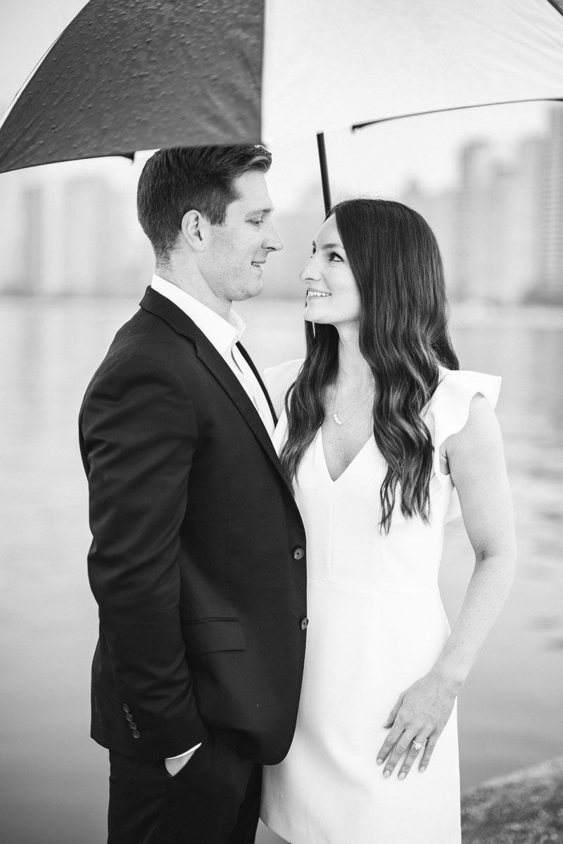 north avenue beach engagement black and white photography