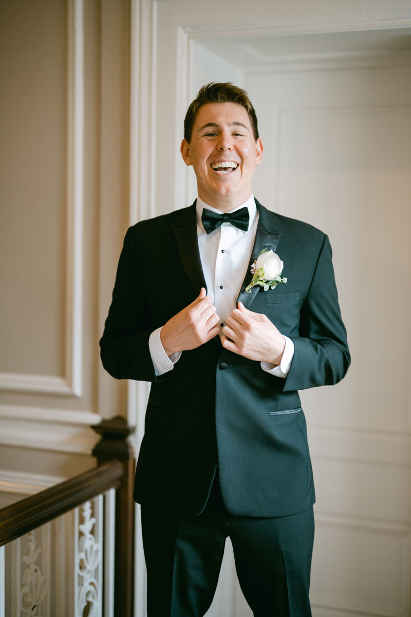groom getting ready at armour house