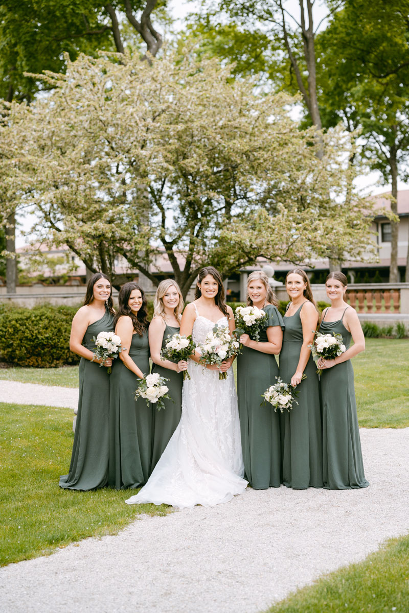 armour house wedding green bridesmaids dresses