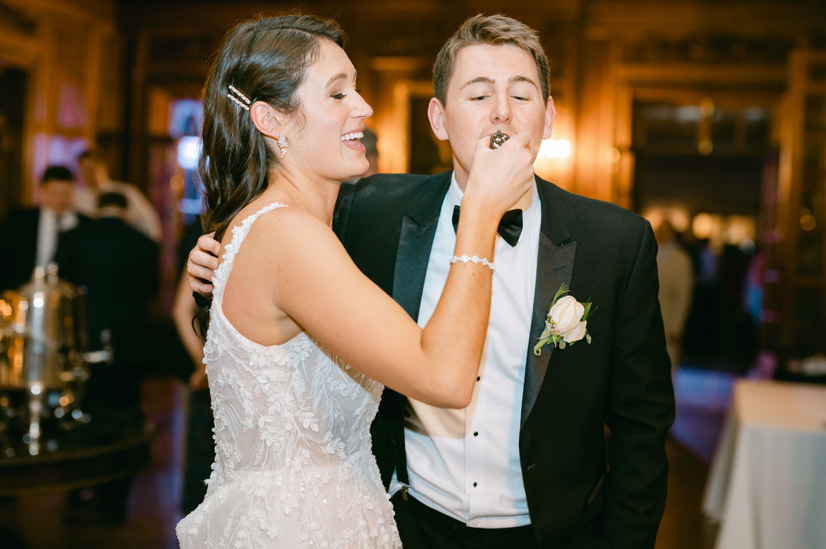 bride and groom wedding cannoli