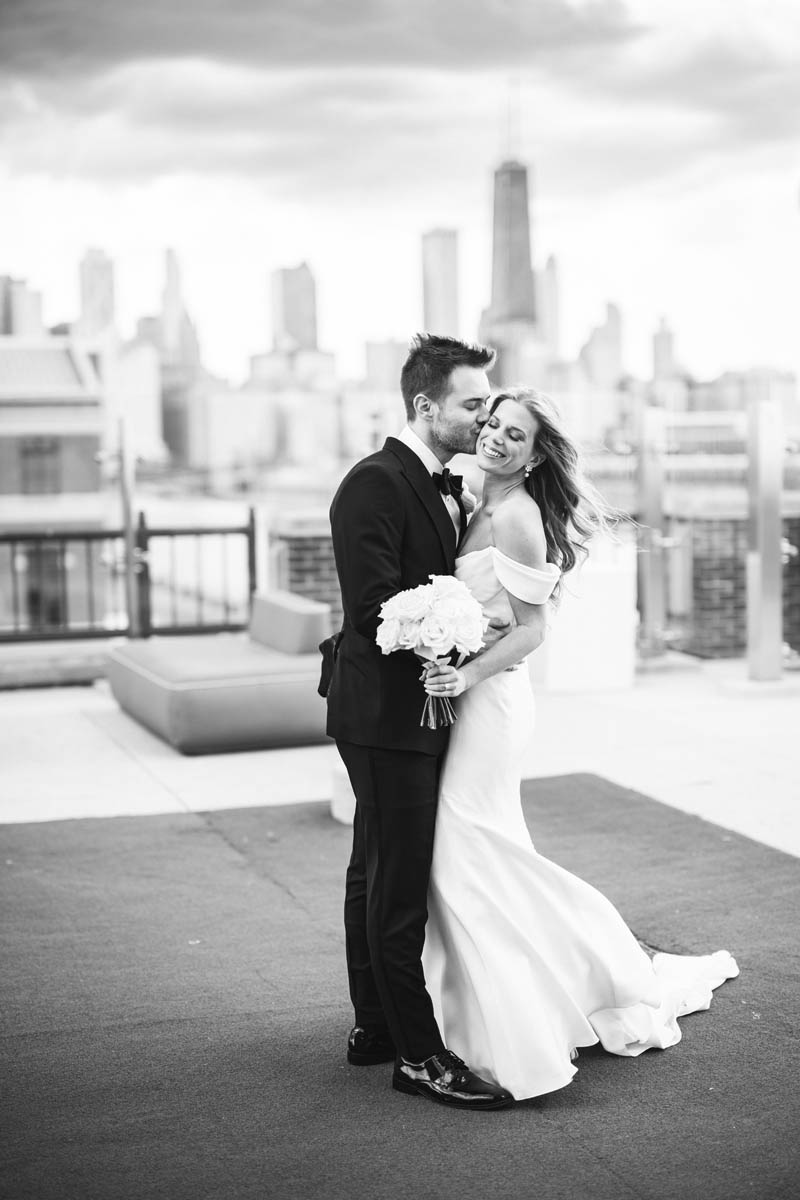 black and white wedding photography chicago offshore rooftop wedding