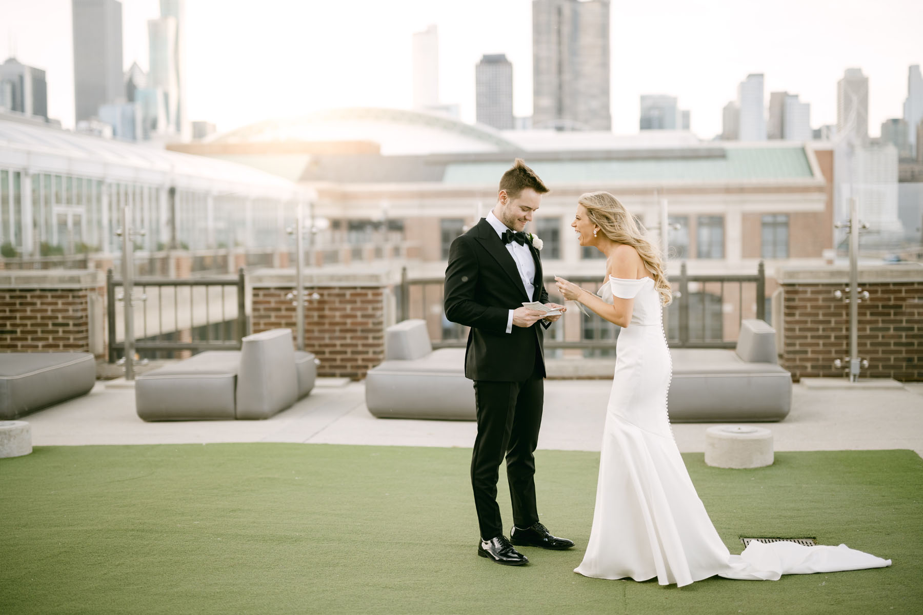 light and airy offshore rooftop wedding photographer, best chicago wedding photographer
