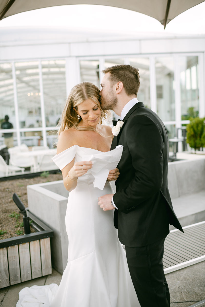 light and airy wedding photographer offshore rooftop wedding