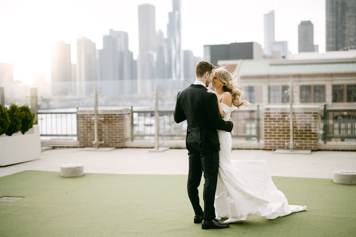 light and airy offshore rooftop wedding photographer, best chicago wedding photographer