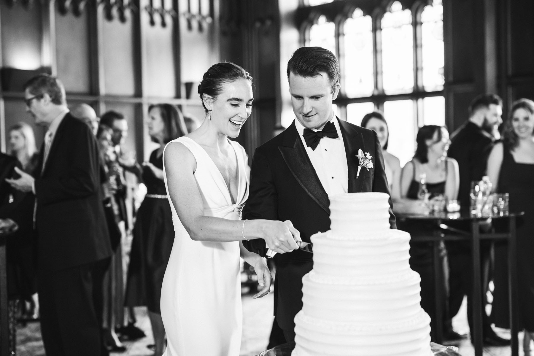black and white fine art wedding photography university club of chicago wedding