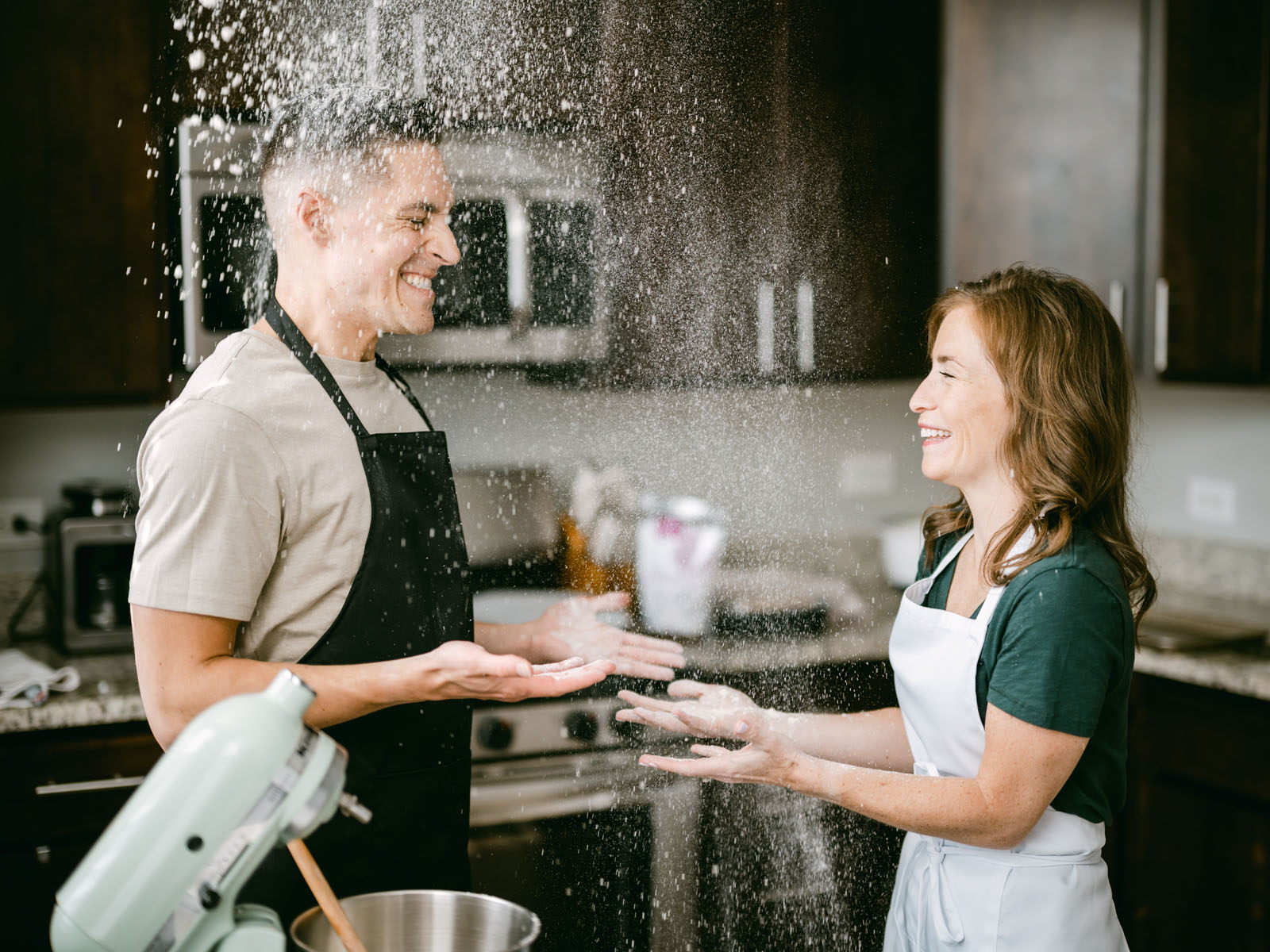 baking cookies engagement shoot light and bright photographer
