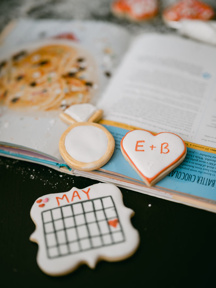 engagement sugar cookies save the dates