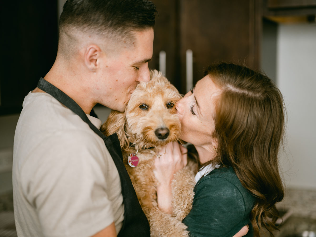 baking cookies engagement shoot light and bright photographer