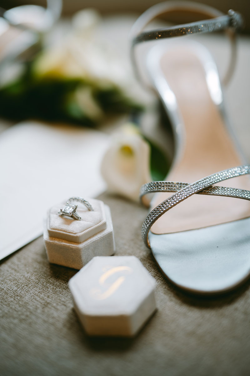 wedding shoes and ring