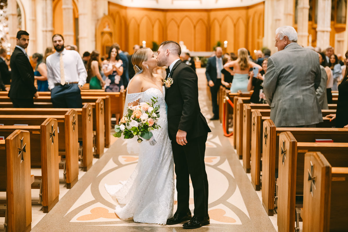 holy name cathedral wedding ceremony exit photographer