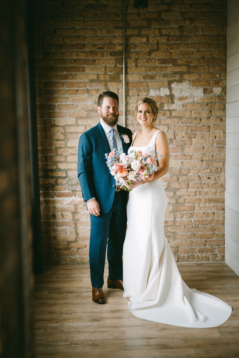 light and bright walden chicago wedding bride and groom first look