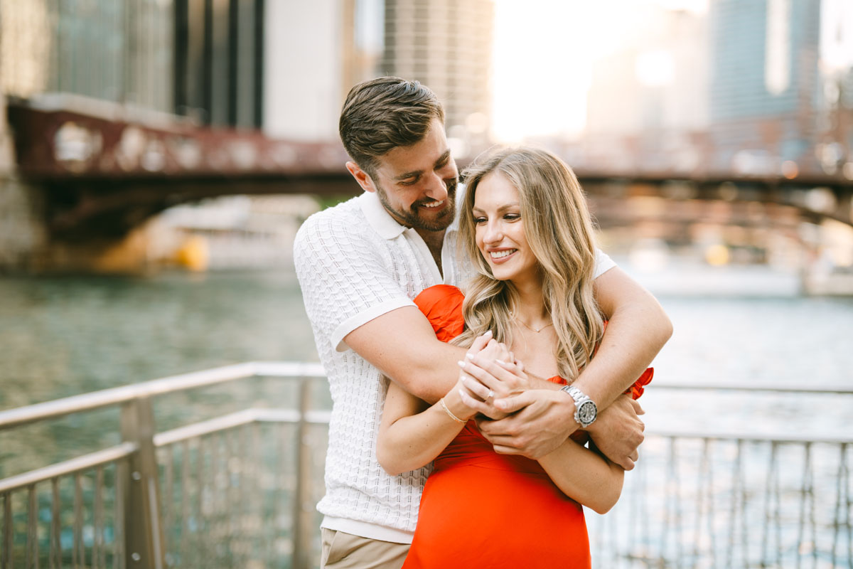 chicago riverwalk true color engagement photographer