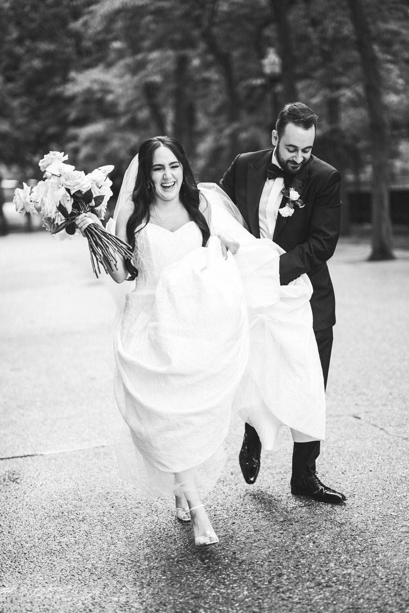 black and white wedding photo motion blur