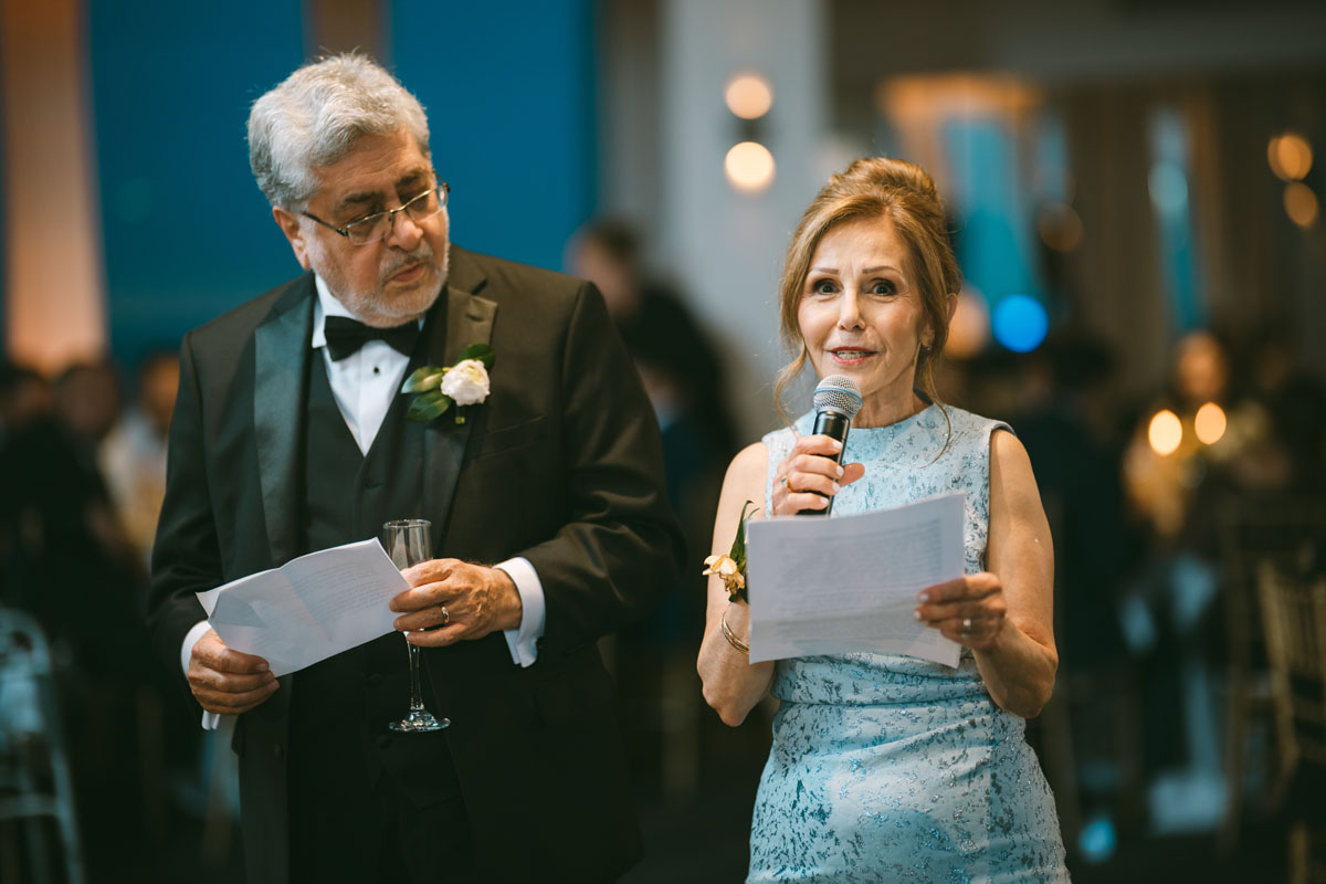 W Hotel wedding lakeshore toast