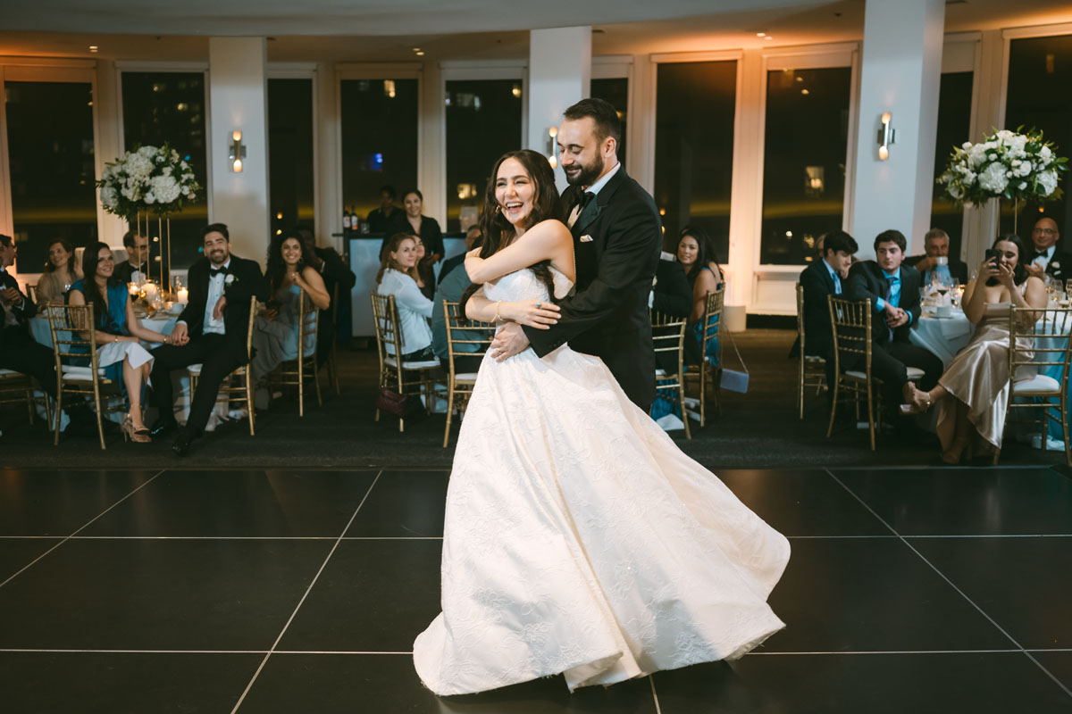 W Hotel wedding lakeshore bride and groom first dance