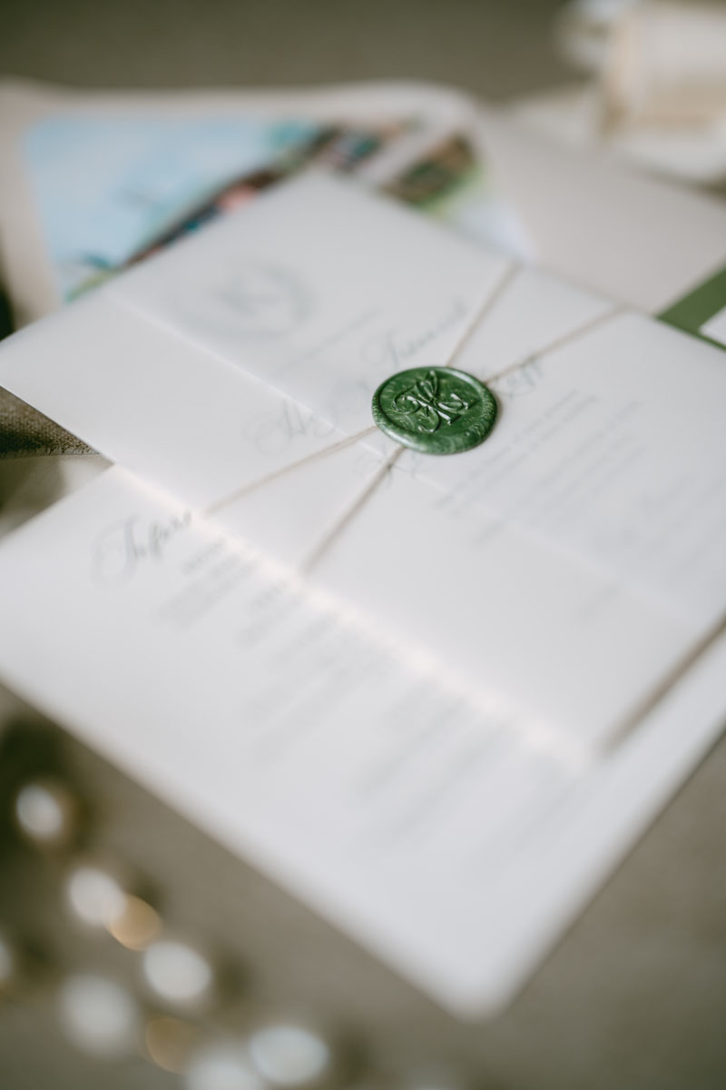 wedding invitation detail shot