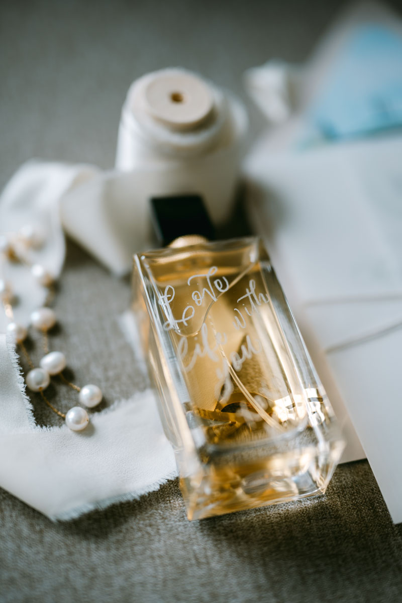 wedding perfume handwritten note