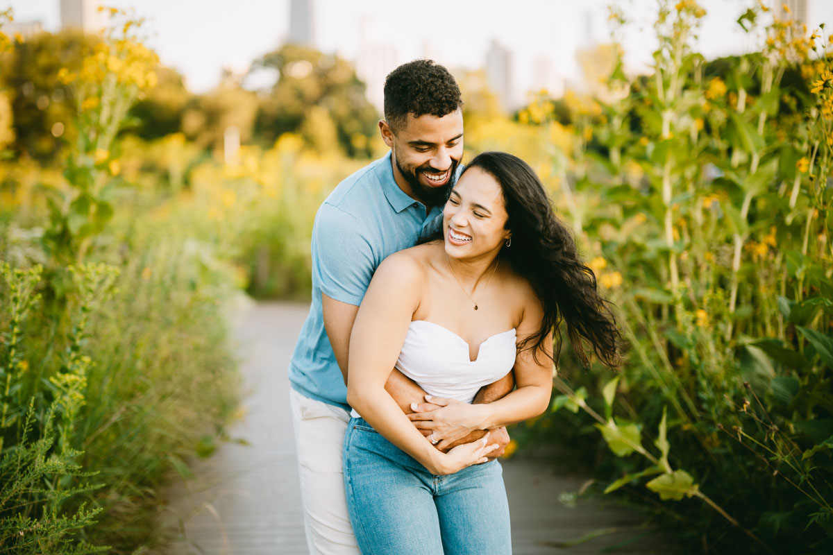 south pond honeycomb light and bright engagement photographer