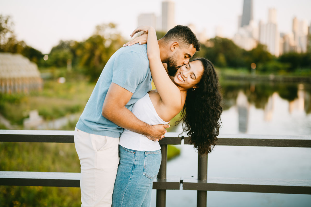 south pond honeycomb light and bright engagement photographer
