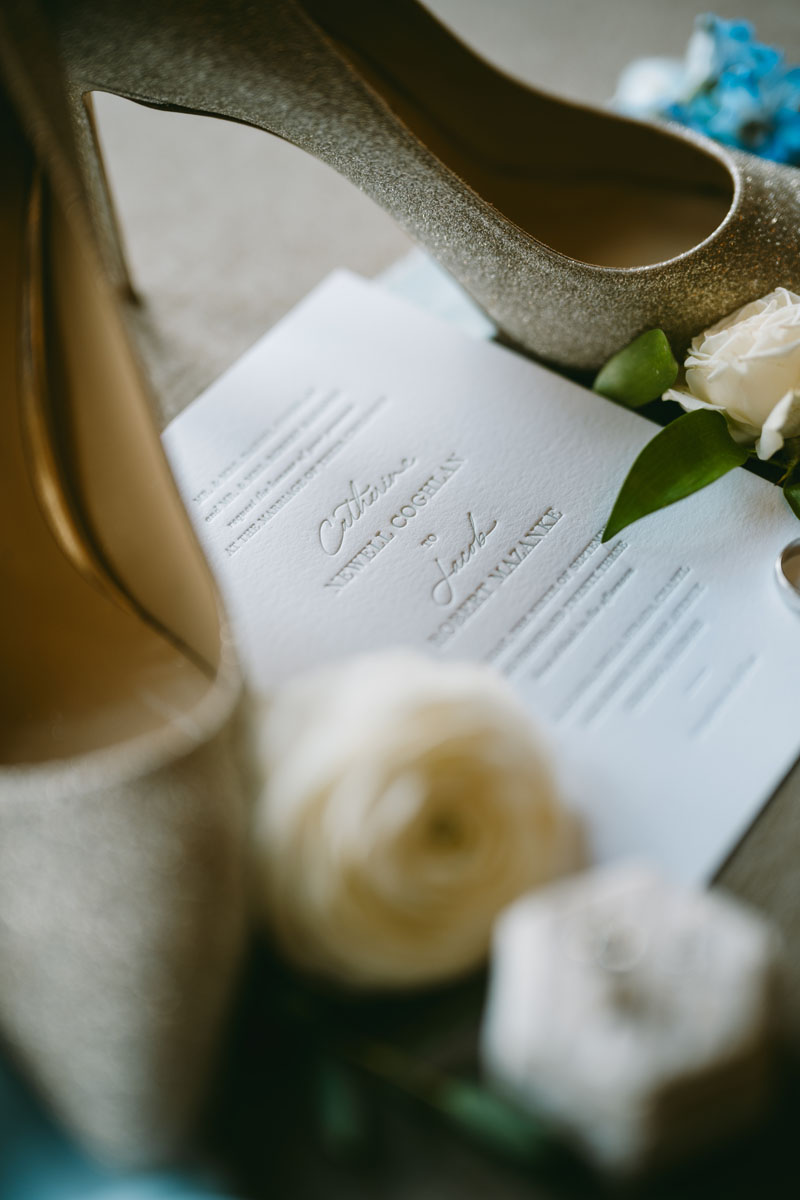 wedding invitation detail shot