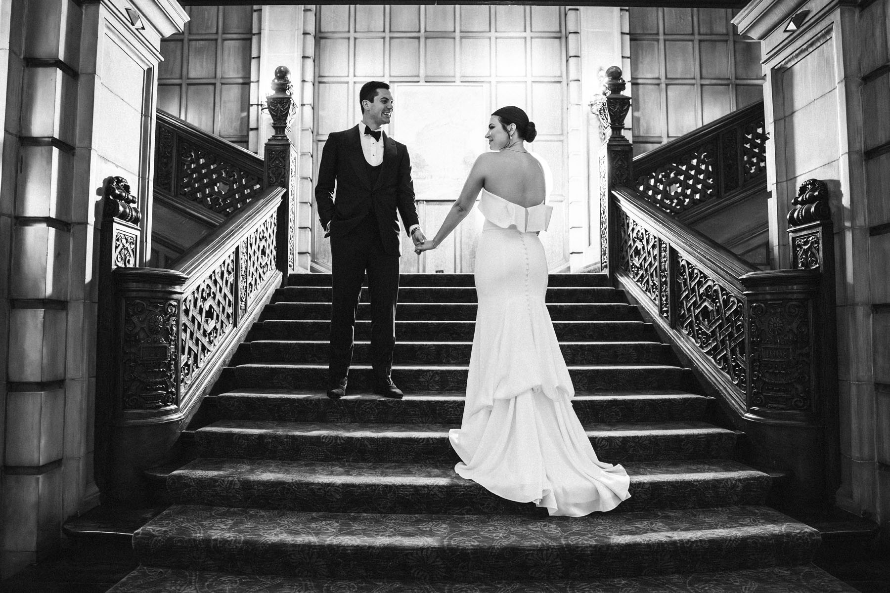 university club of chicago wedding classic black and white photographer