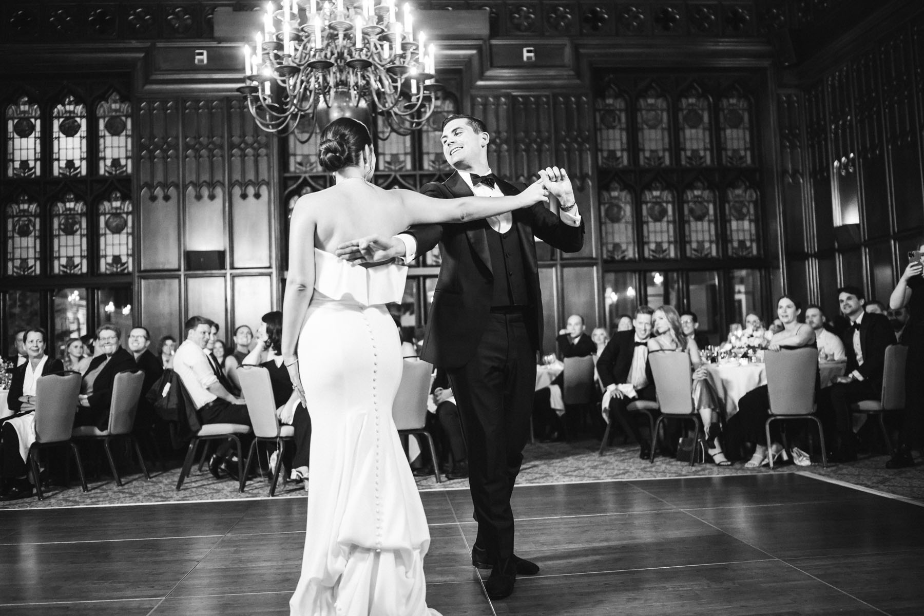 university club of chicago wedding classic black and white photographer