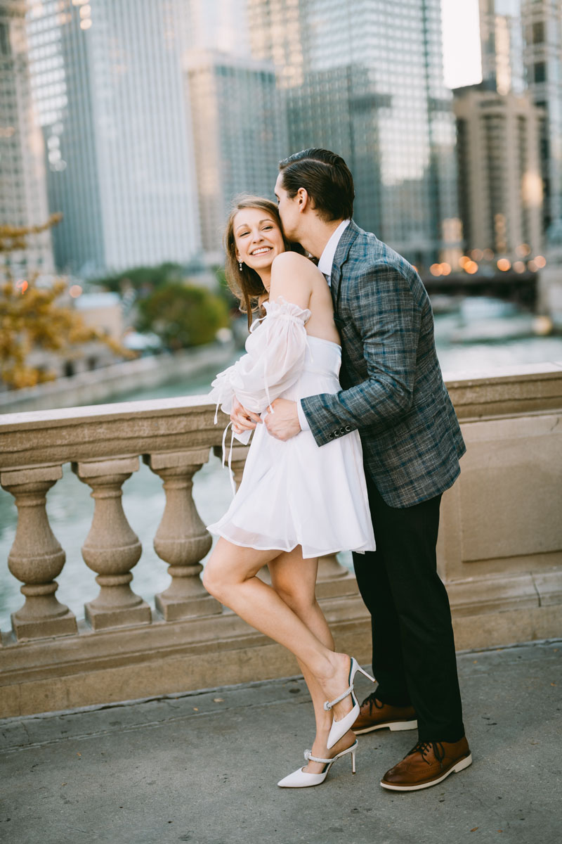 wrigley building engagement light and bright classic photography