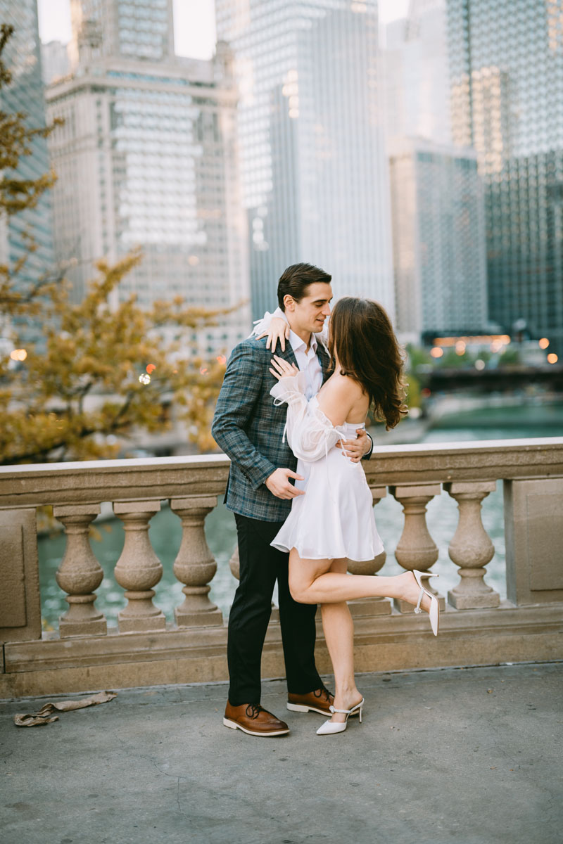 wrigley building engagement light and bright classic photography