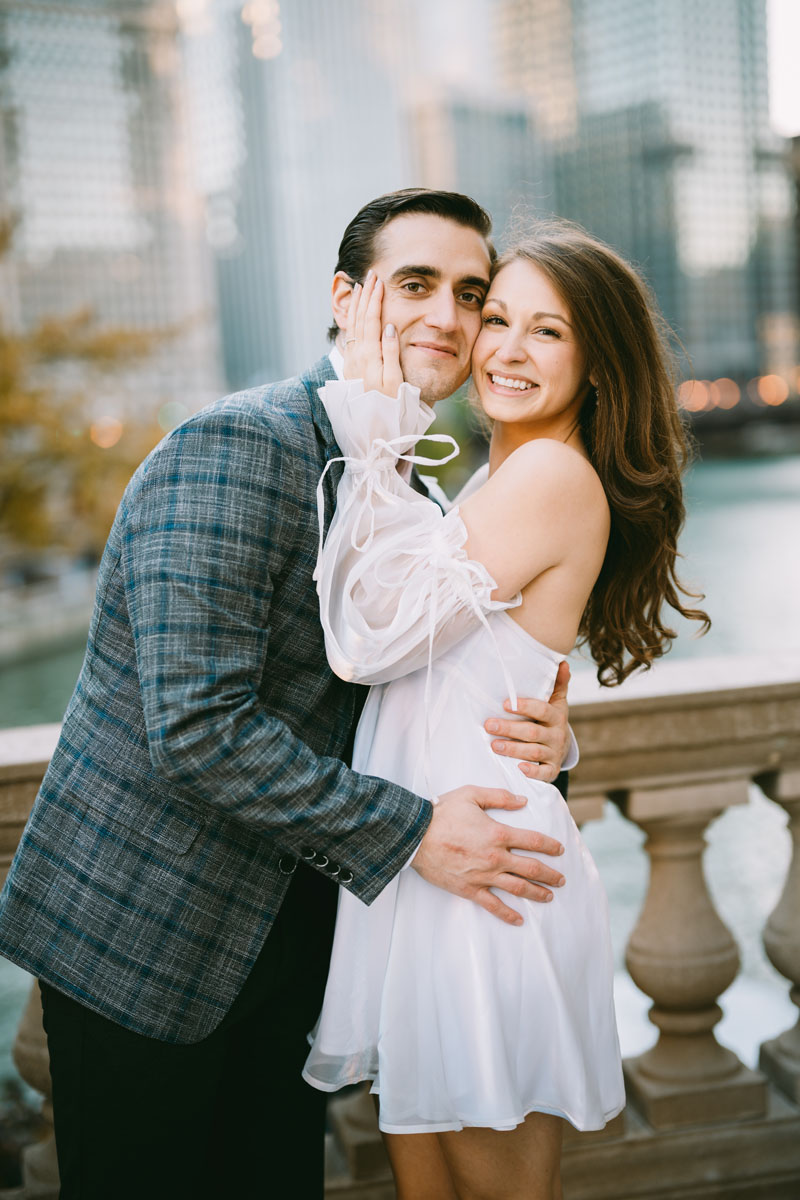 wrigley building engagement light and bright classic photography