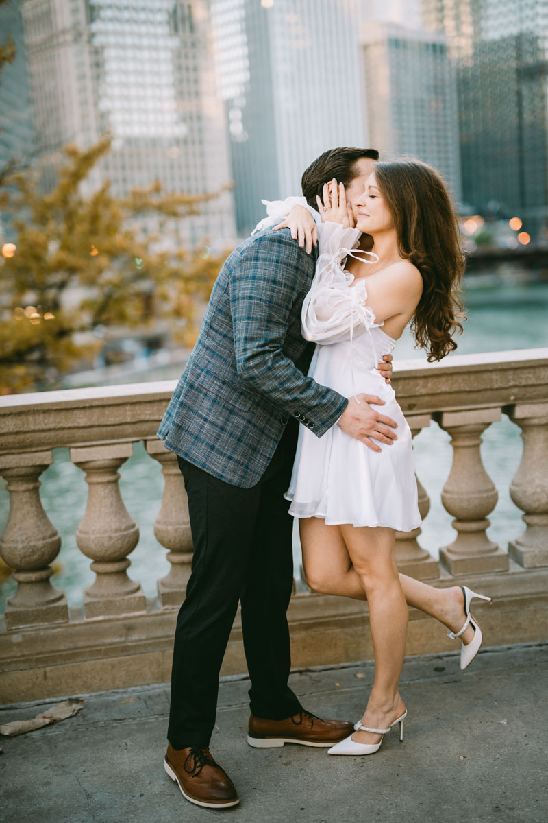 wrigley building engagement light and bright classic photography