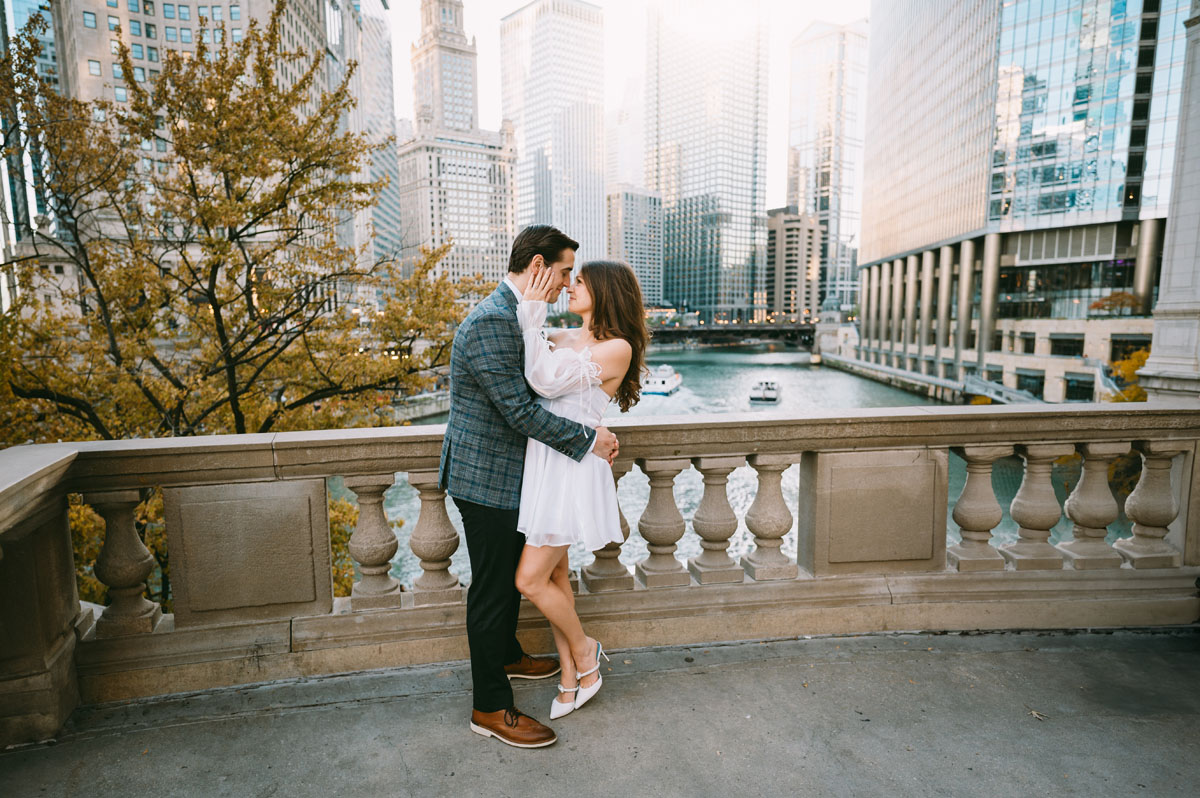 wrigley building engagement light and bright classic photography