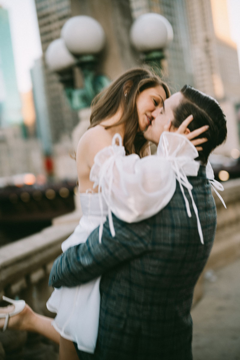 wrigley building engagement motion blur photography