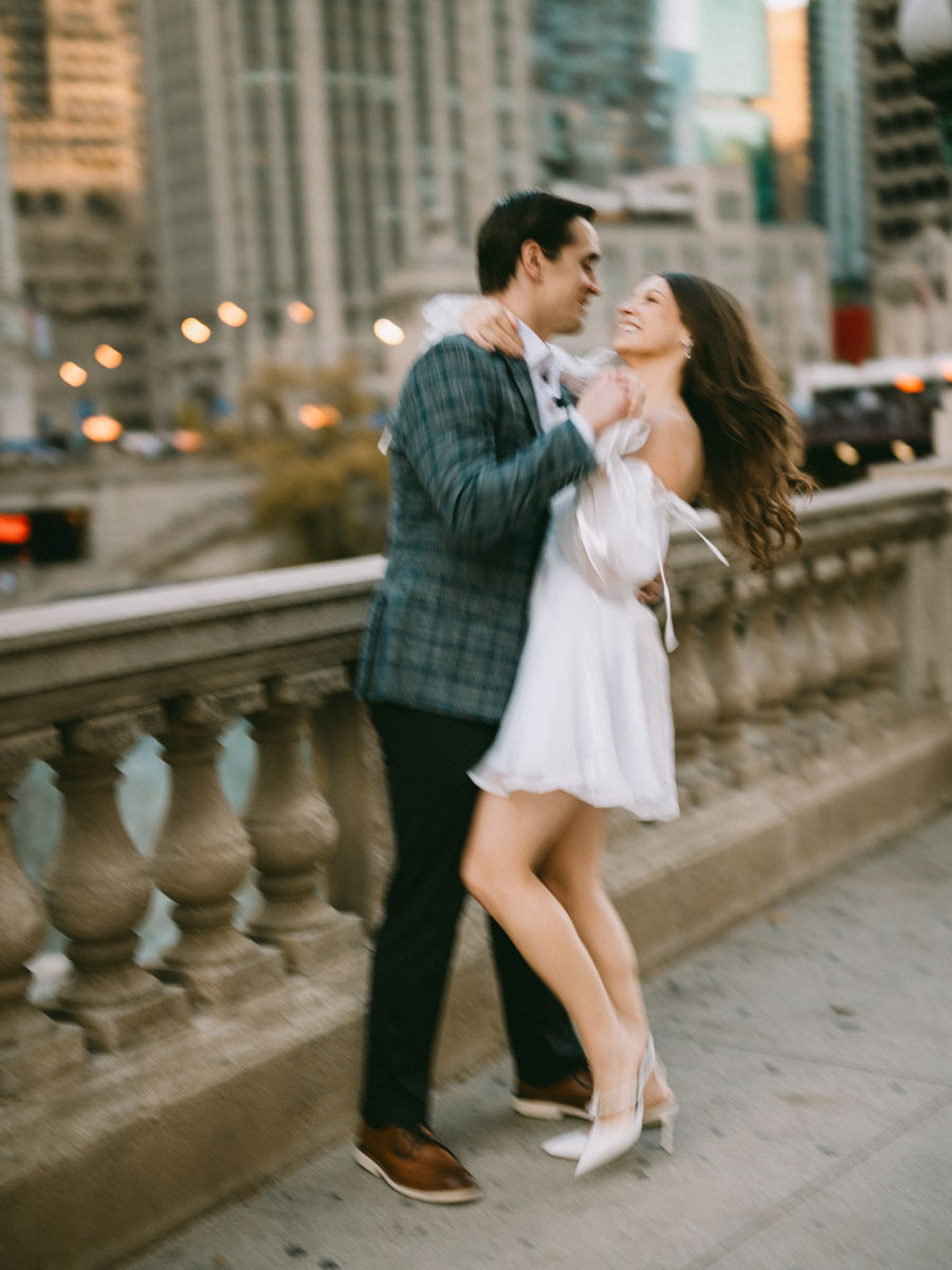 wrigley building engagement motion blur photography