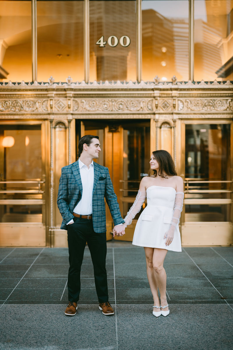 wrigley building engagement light and bright classic photography